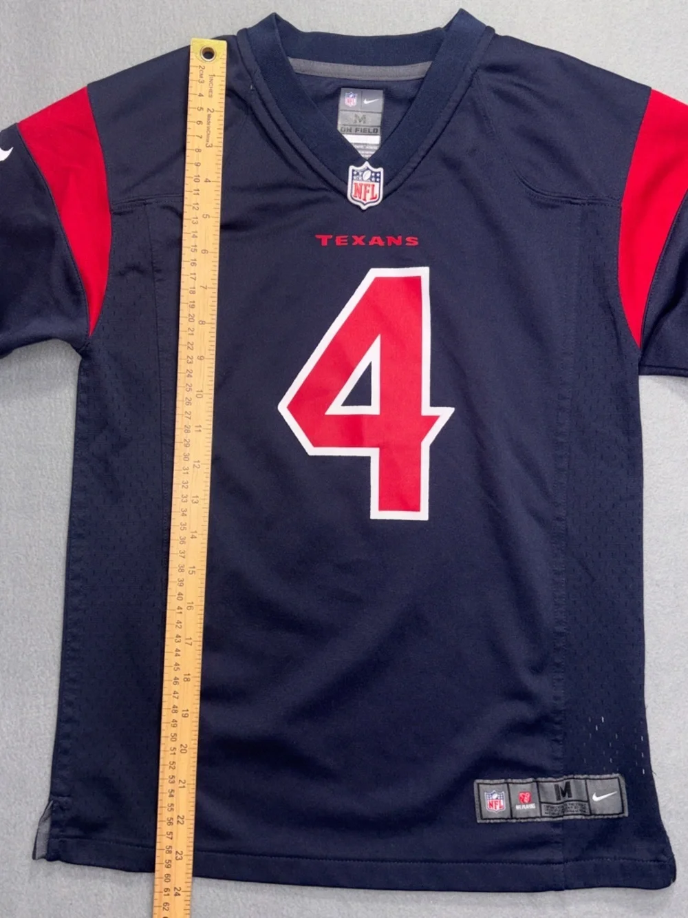 Kids Nike Houston Texans Deshaun Watson Navy Blue Home Game Football Jersey #4 M